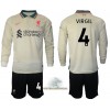 Officiële Voetbalshirt + Korte Broek Liverpool Virgil van Dijk 4 Uit 2021-22 Lange Mouw - Kids